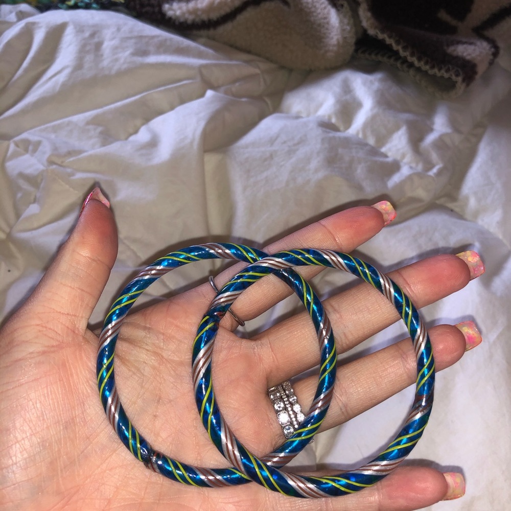 Set of Three Handmade Vintage Glass Bracelets